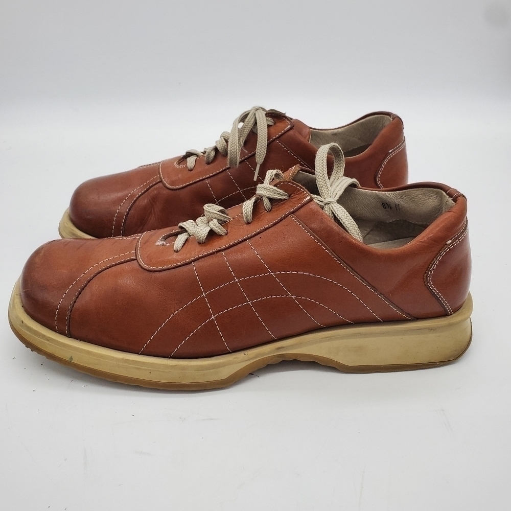 ALFANI Casual Men Leather Shoes Size 8.5M Made In Italy Brown